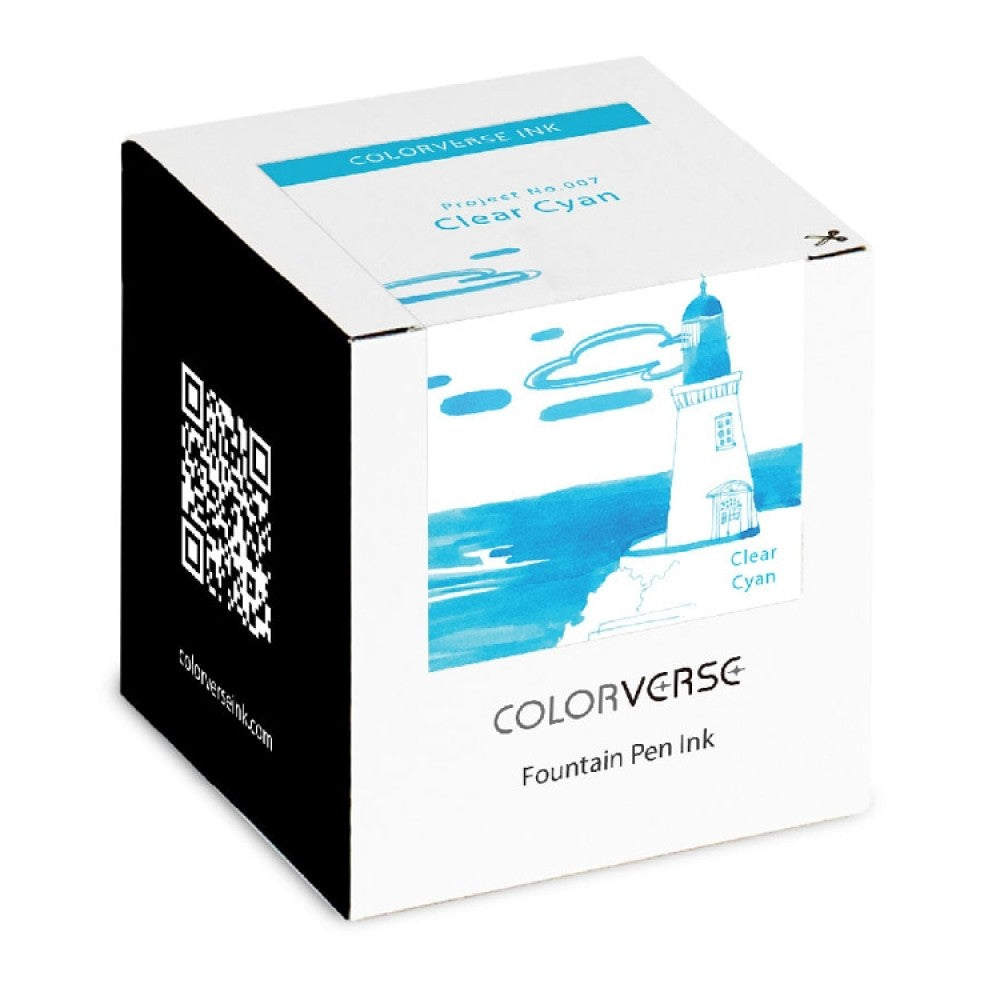 Colorverse | Project Series | Fountain Pen Ink | Clear Cyan | 65ml - penpencilink