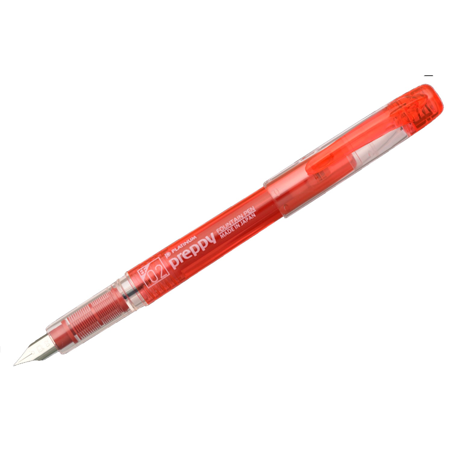 Platinum Preppy 02 Extra Fine Nib Fountain Pen - Red - Easy to Use, Stainless Steel Nib, Slip Seal Cap Mechanism, Smooth Writing