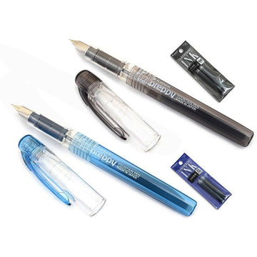 Platinum Preppy Extra Fine 02 Nib Black & Blue Fountain Pen With Cartridge - Easy to Use, Stainless Steel Nib, Slip Seal Cap Mechanism, Smooth Writing