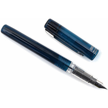 Platinum Prefounte Fountain Ink Pen with SS Fine Nib, Translucent Night Sea Blue Barrel, Cap, Blue-Black Ink Cartridge Included, Slip & Seal Cap Design, Ideal For Adults Daily Use Beginners