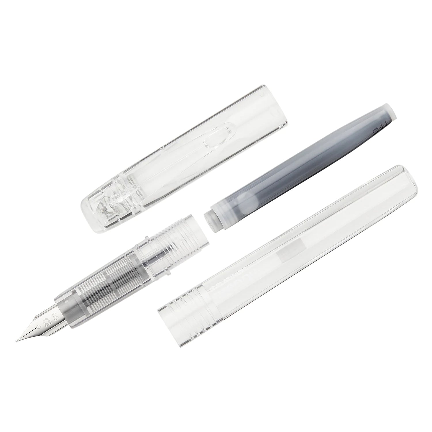 Platinum Preppy 03 Fine Nib Fountain Pen - Crystal / Clear / Transparent - Easy to Use, Stainless Steel Nib, Slip Seal Cap Mechanism, Smooth Writing