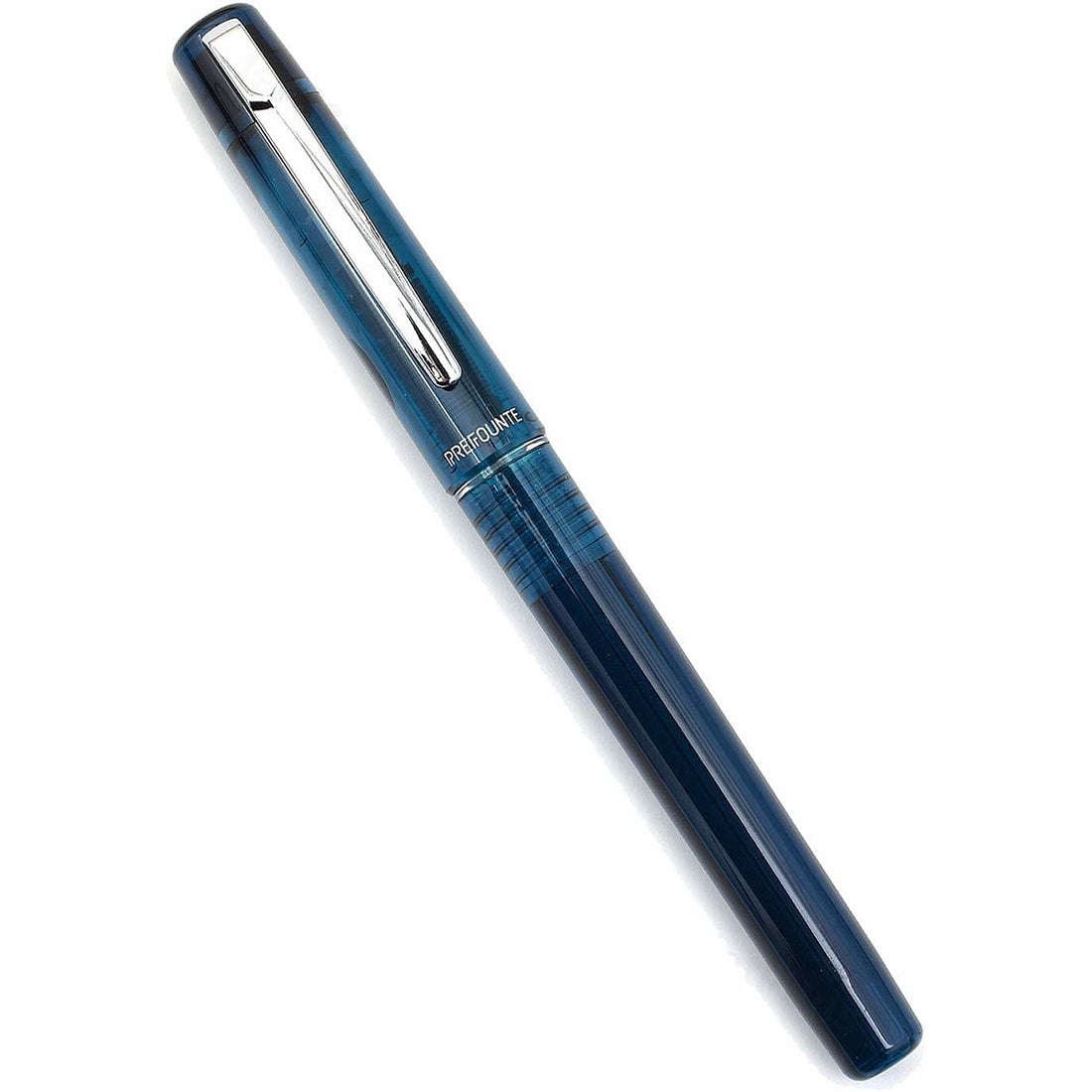 Platinum Prefounte Fountain Ink Pen with SS Fine Nib, Translucent Night Sea Blue Barrel, Cap, Blue-Black Ink Cartridge Included, Slip & Seal Cap Design, Ideal For Adults Daily Use Beginners