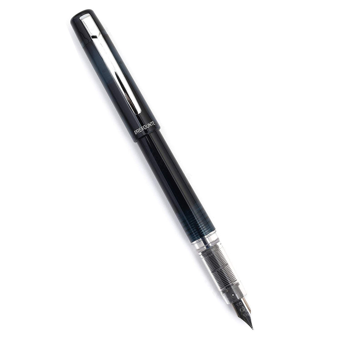 Platinum Prefounte Fountain Ink Pen with SS Fine Nib, Translucent Graphite Blue Barrel, Cap, Blue-Black Ink Cartridge Included, Slip & Seal Cap Design, Ideal For Adults Daily Use Beginners
