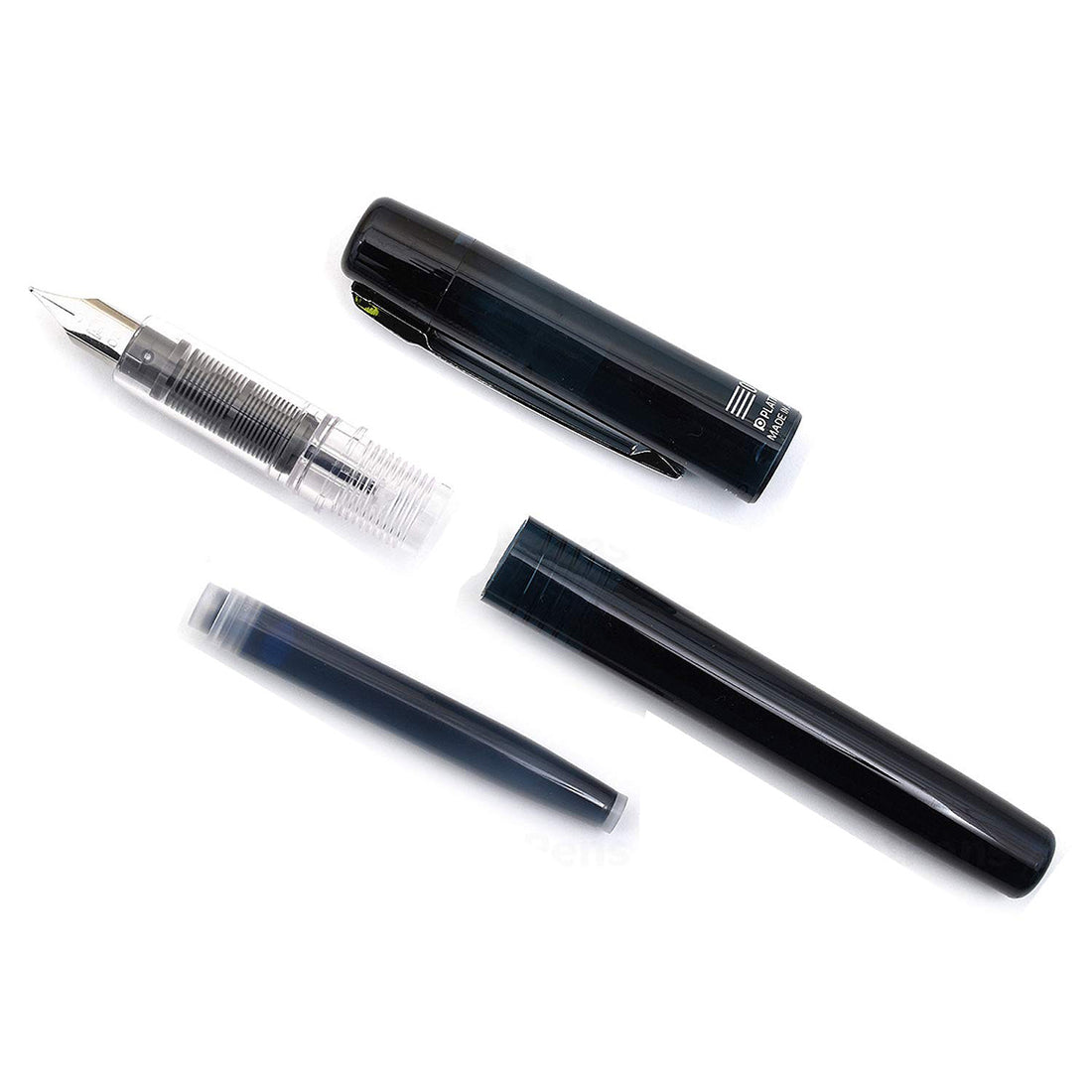 Platinum Prefounte Fountain Ink Pen with SS Fine Nib, Translucent Graphite Blue Barrel, Cap, Blue-Black Ink Cartridge Included, Slip & Seal Cap Design, Ideal For Adults Daily Use Beginners