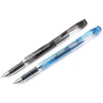 Platinum Preppy Medium 05 Nib Black & Blue Fountain Pens - Easy to Use, Stainless Steel Nib, Slip Seal Cap Mechanism, Smooth Writing