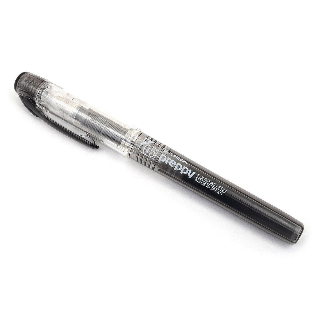 Platinum Preppy Medium 05 Nib Black Fountain Pen With Cartridge - Easy to Use, Stainless Steel Nib, Slip Seal Cap Mechanism, Smooth Writing
