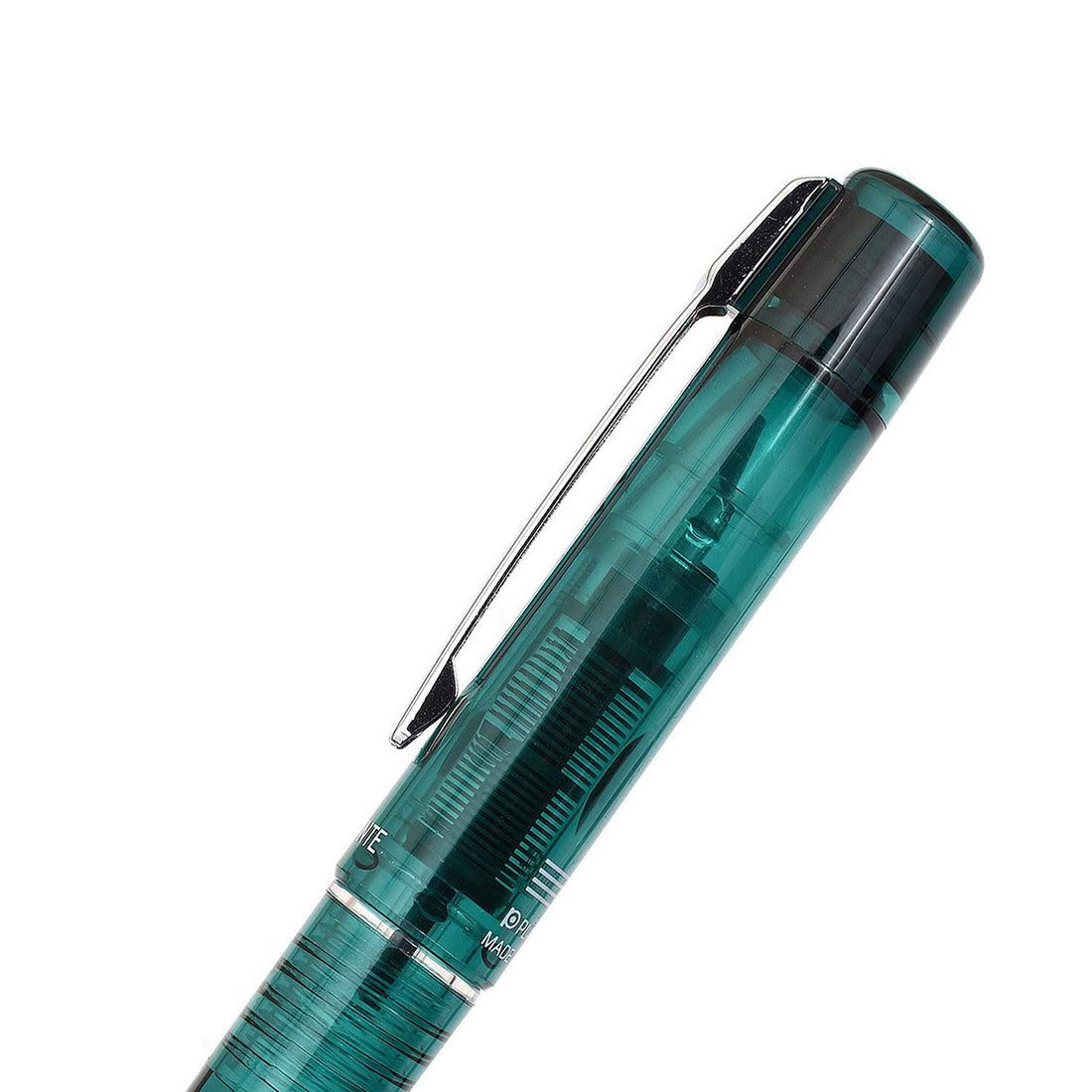 PLATINUM Prefounte Fountain Ink Pen with SS Medium Nib, Translucent Dark Emerald Green Barrel, Cap, Blue-Black Ink Cartridge Included, Slip & Seal Cap Design, Ideal For Adults Daily Use Beginners