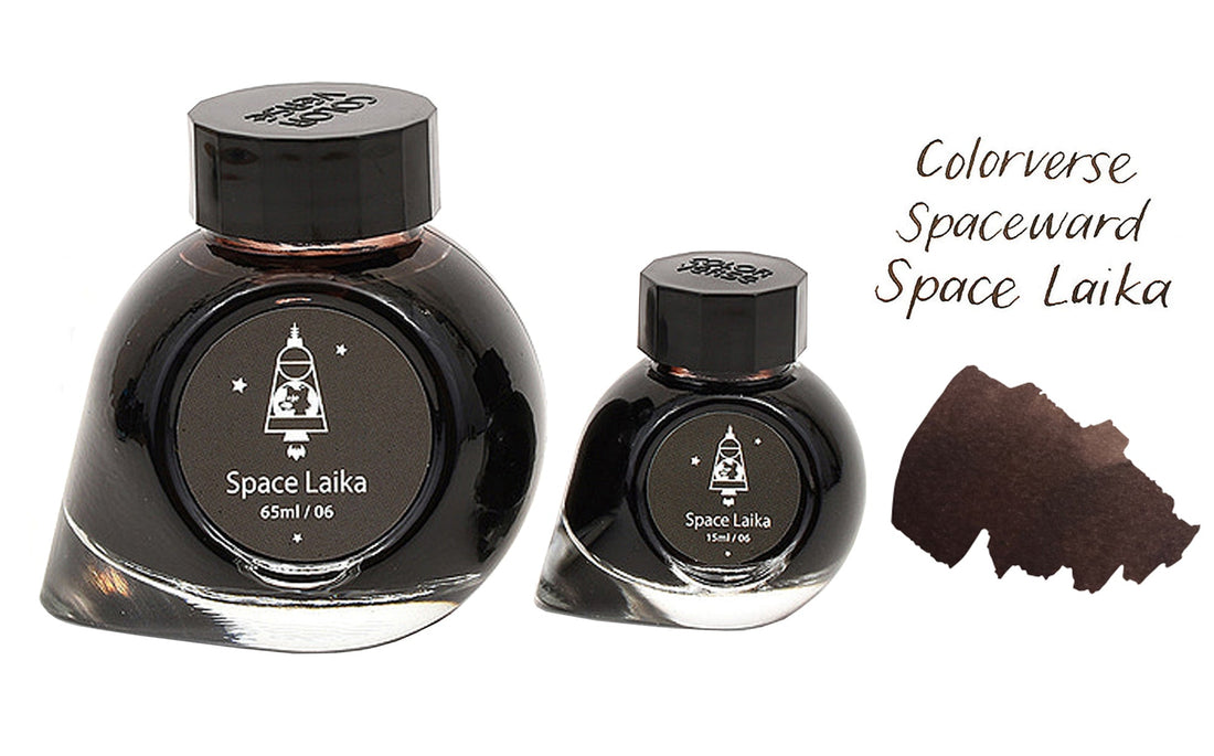 Colorverse Ink | Spaceward Series | Space Laika | Dark Brown | 65ml & 15ml | 2 Bottle Set - penpencilink