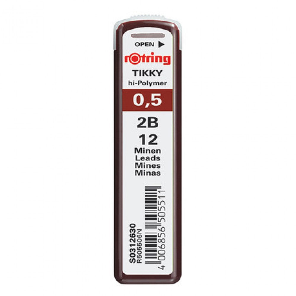 Rotring | Tikky | 0.5MM | 2B Replacement Leads | Pack of 10