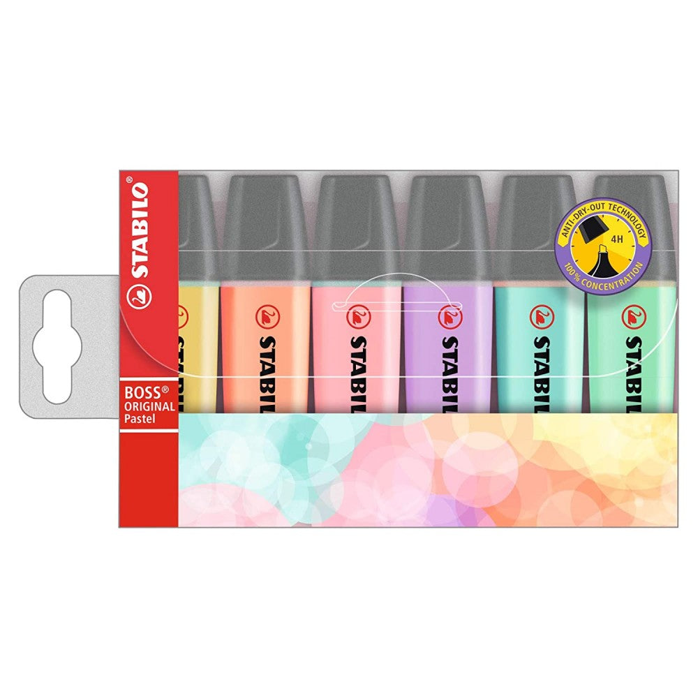 Stabilo | Boss Original | Highlighter Pen | Assorted Colours | Pack Of 6 Pcs - penpencilink