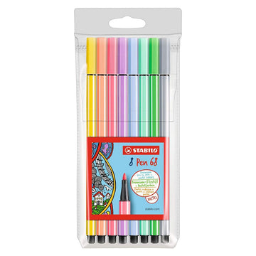 Stabilo | Pen 68 | Pastel | Pack Of 8 - penpencilink