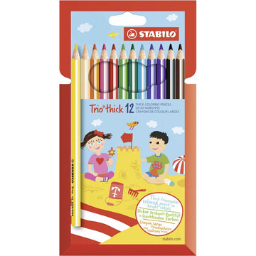 Stabilo | Trio Thick Colured Pencils | Pack of 12 - penpencilink