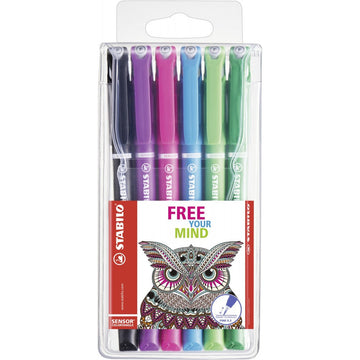 Stabilo | Sensor Pen | Fine Tip | Pack Of 6 - penpencilink