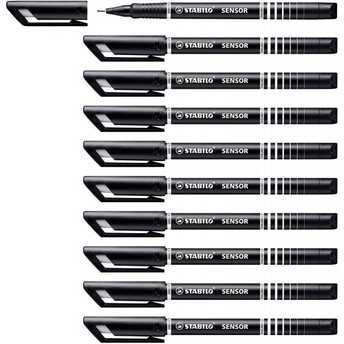 Stabilo | Sensor Pen | Medium Tip | Black | Pack Of 10 - penpencilink