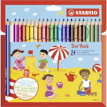 Stabilo | Trio Thick Colured Pencils | Pack of 24 - penpencilink