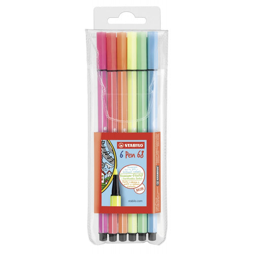 Stabilo | Pen 68 | Neon | Pack Of 6 - penpencilink