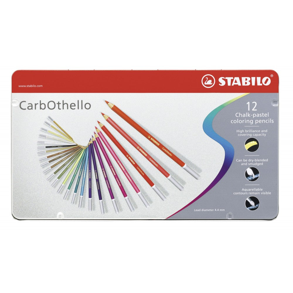 Stabilo |  CarbOthello Pastel Pencil Set | Pack of 12 Assorted Colours - penpencilink