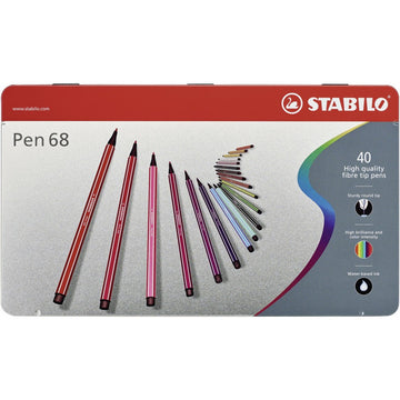 Stabilo | Pen 68 | Metal Box | Pack of 40 - penpencilink
