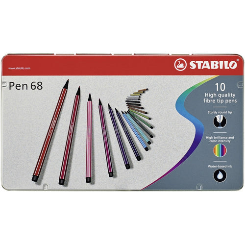 Stabilo | Pen 68 | Metal Box | Pack of 10 - penpencilink