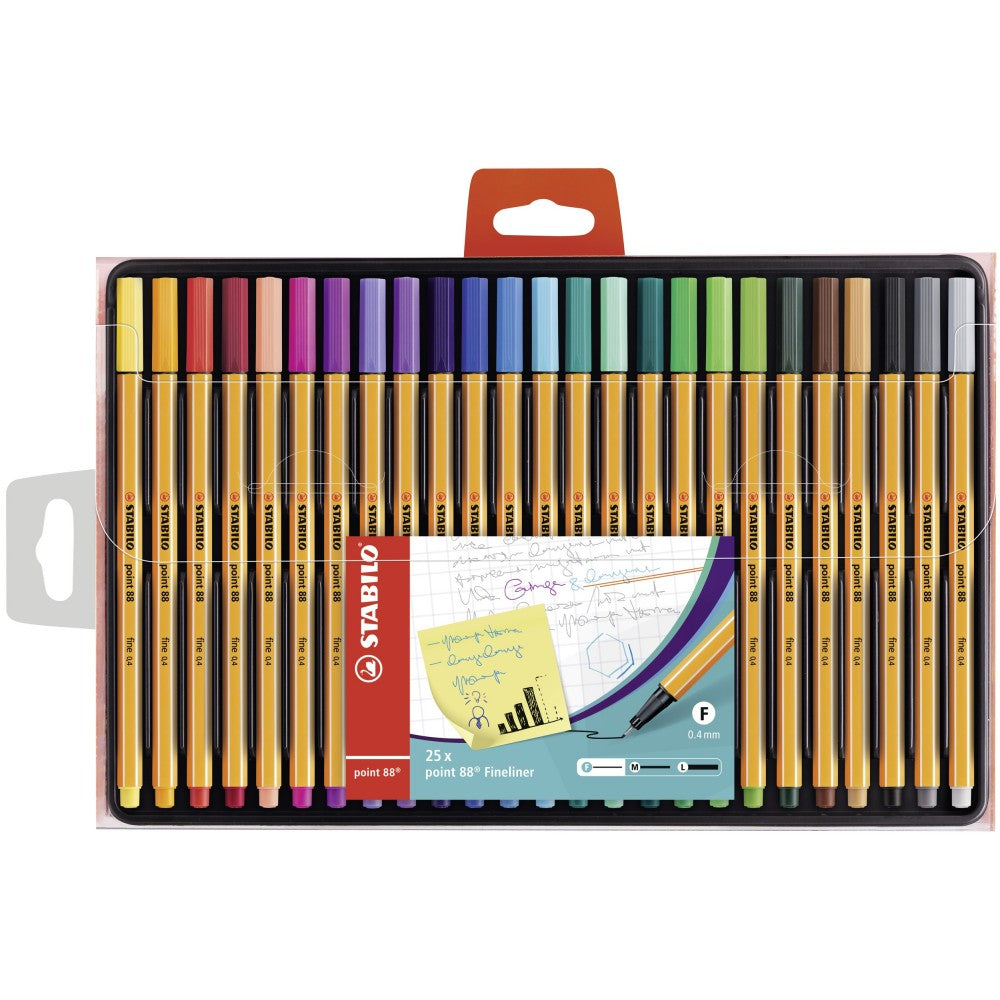 Stabilo | Point 88 | Fineliner | Assorted Colors | Pack Of 25 - penpencilink