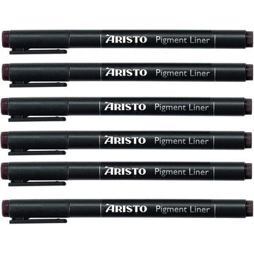 Aristo | Pigment Liner | 0.05mm | Set of 6 Pens.