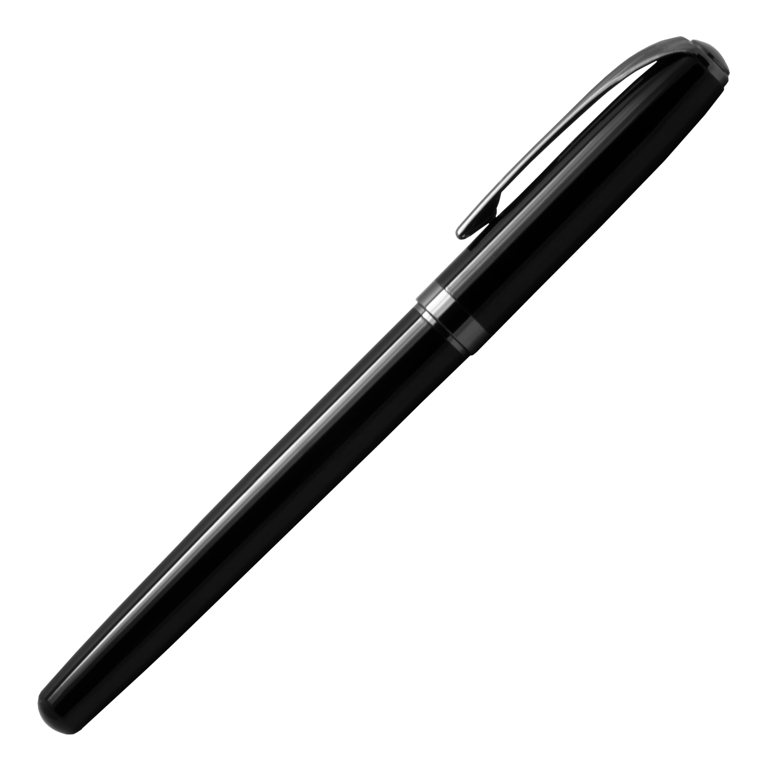 Acuity Roller Gel Pen - Glossy Black Metal Body with Metallic Black Accessories - It Comes in a Pen Pouch - Ink Colour Blue - 10002