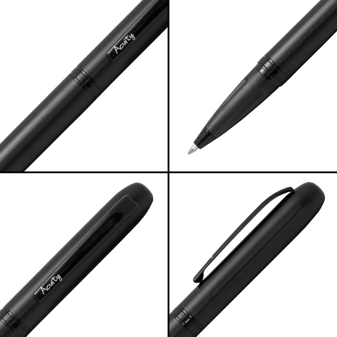 Acuity Roller Gel Pen - Metal Body with Matte Black Finish - Magnetic Cap Auto-Close Mechanism - It Comes with a Pen Pouch - Ink Colour Blue - 10004