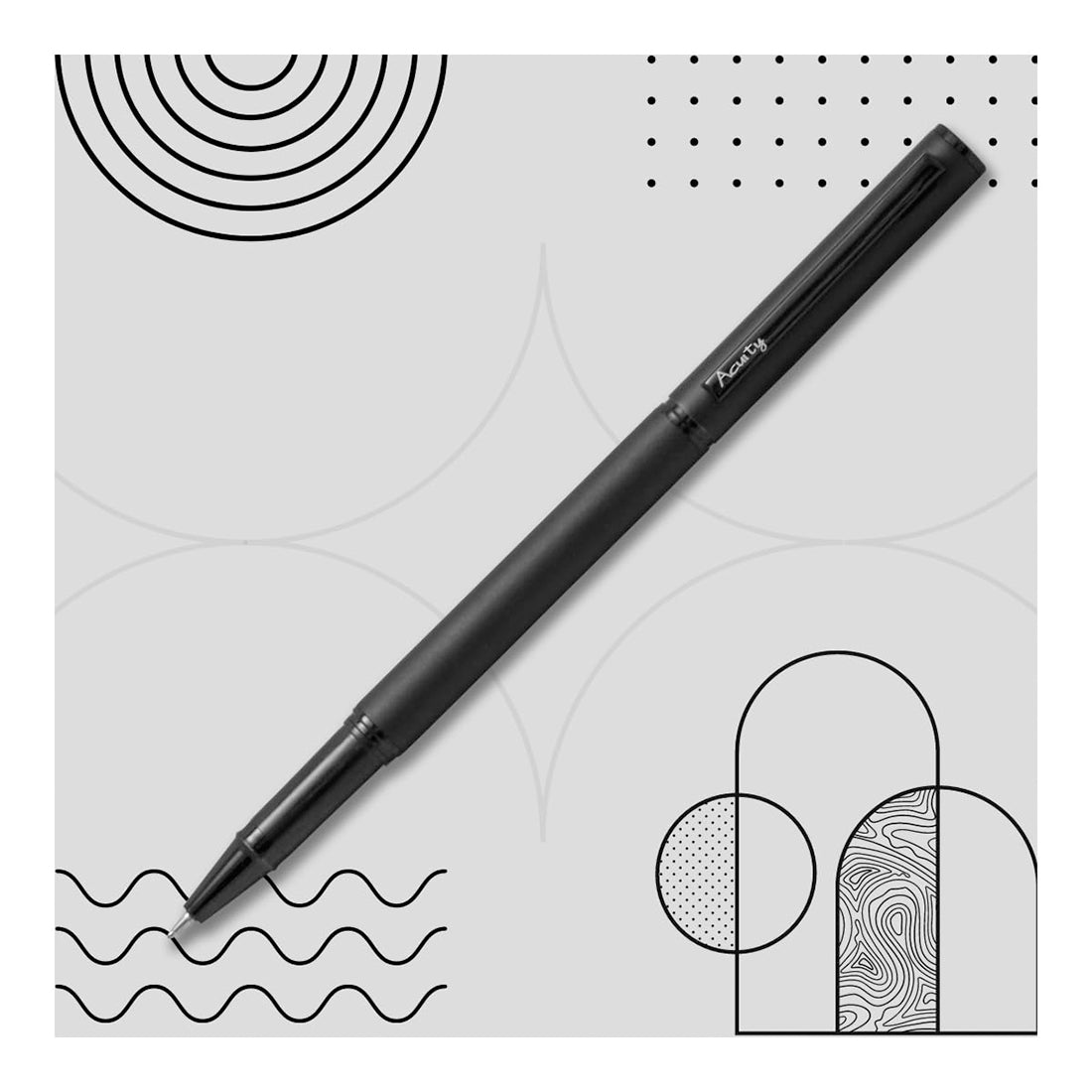 Acuity Ball Point Pen - Matte Black Smooth Metal Body - 10006