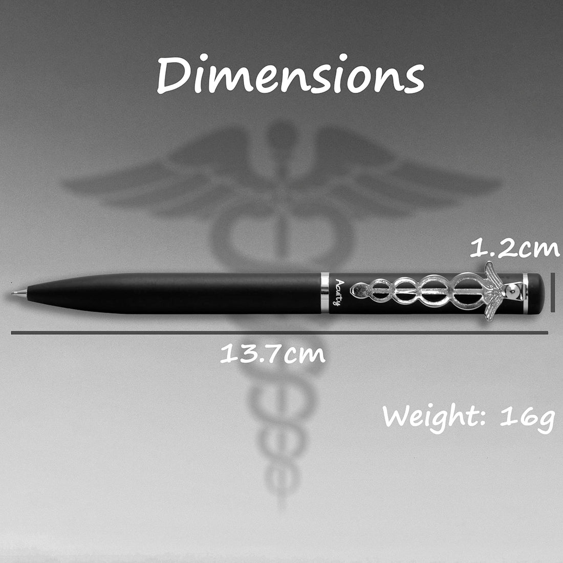 Acuity Doctor Clip Ball Point Pen - Metal Body with Matte Black Finish - It Comes in a Pen Pouch - Ink Colour Blue - 10009