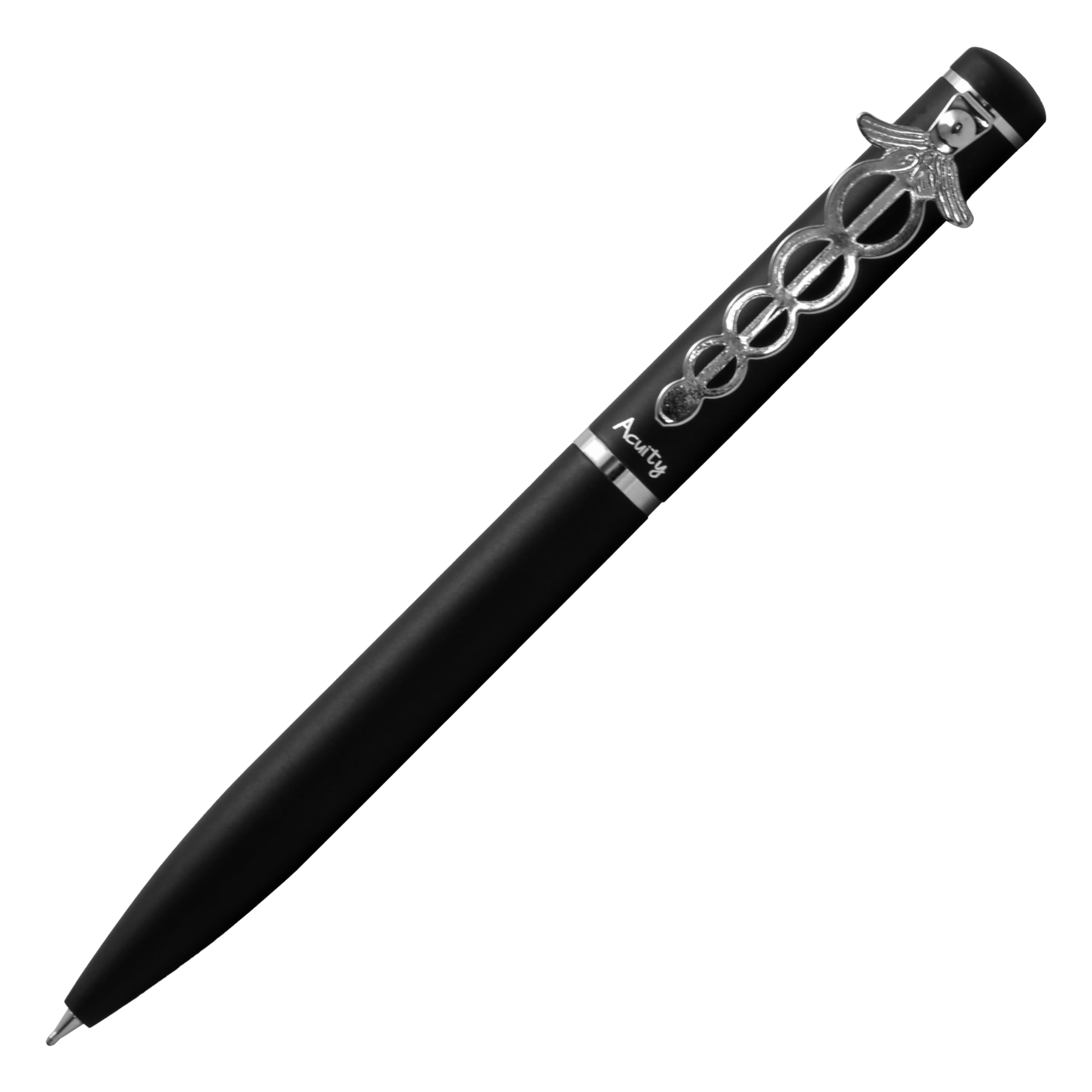 Acuity Doctor Clip Ball Point Pen - Metal Body with Matte Black Finish - It Comes in a Pen Pouch - Ink Colour Blue - 10009