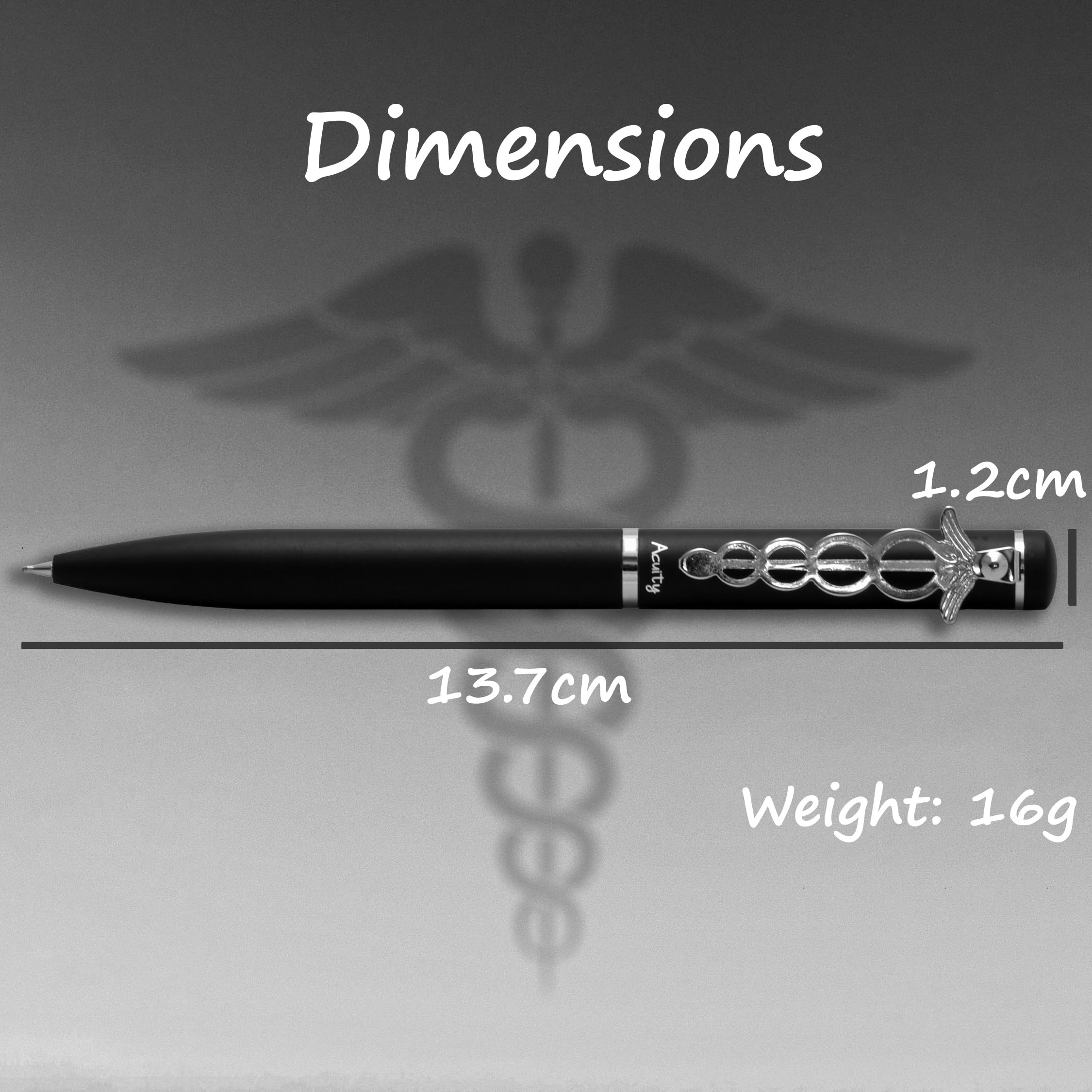 Acuity Doctor Clip Ball Point Pen - Metal Body with Matte Black Finish - It Comes in a Pen Pouch - Ink Colour Blue - 10009