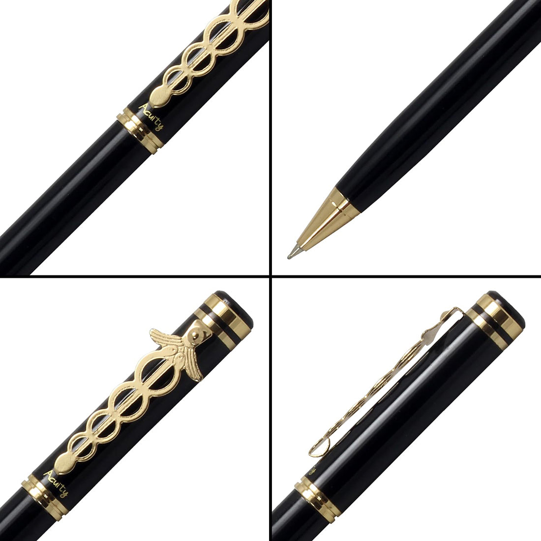 Acuity Doctor Clip Ball Point Pen - Metal Body with Glossy Black Finish - It Comes in a Pen Pouch - Ink Colour Blue - 10011