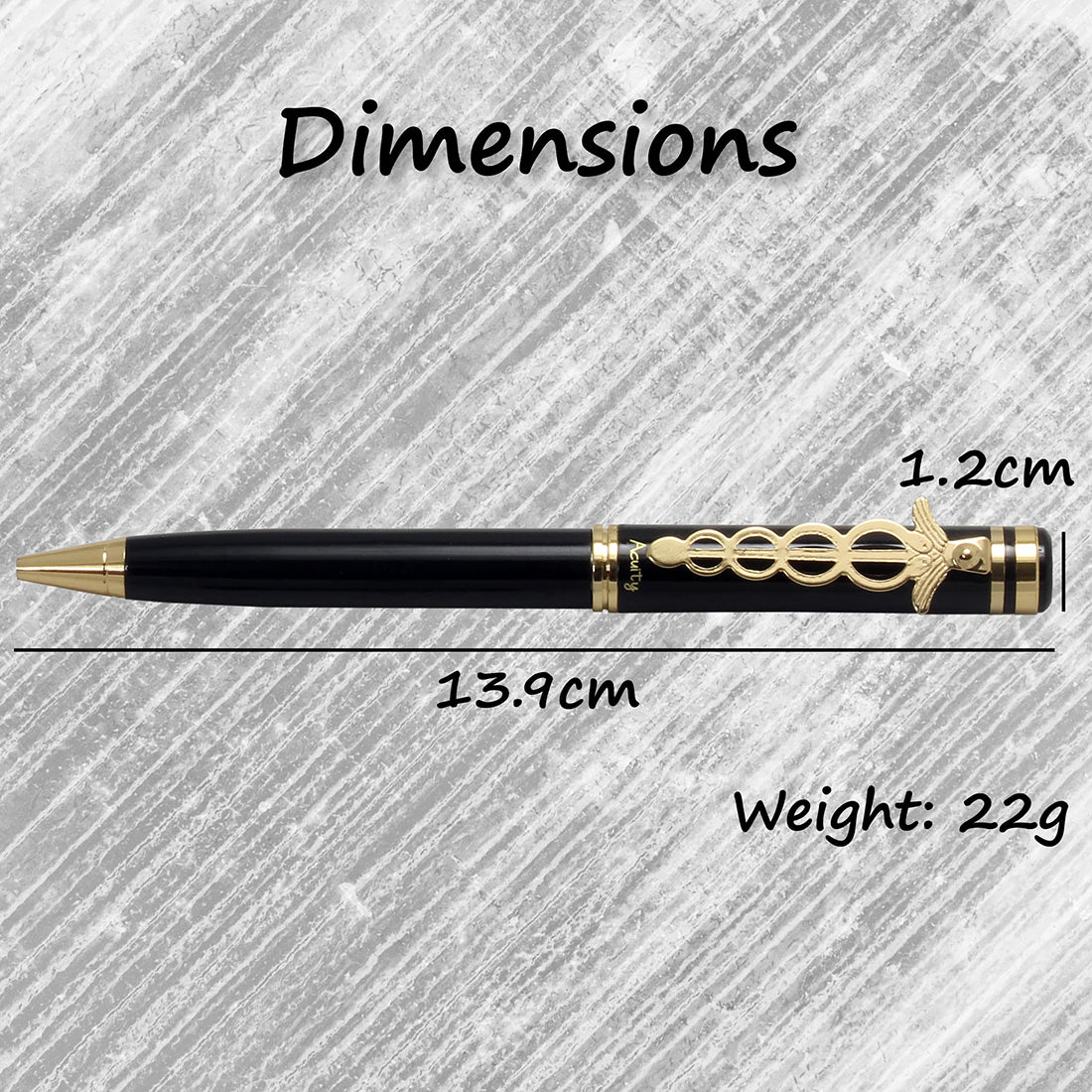 Acuity Doctor Clip Ball Point Pen - Metal Body with Glossy Black Finish - It Comes in a Pen Pouch - Ink Colour Blue - 10011