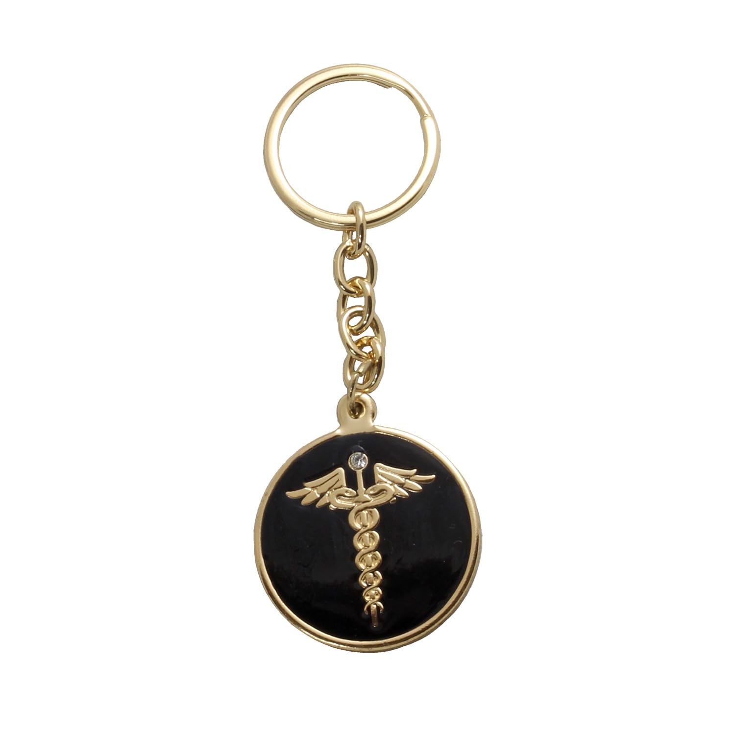 Acuity Metal Doctor Pen and Keychain Gift Set – Glossy Black Finish Ballpoint Pen & Caduceus Medical Symbol Keyring with Gift Box – Good Gift for Doctors, Surgeons, & Medical Students - 10011 Set