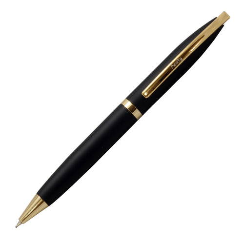 Acuity Ball Point Pen - Metal Body with Matte Black Finish & Gold Accessories - Comes in a Pen Pouch - Ink Colour Blue - 10013 Blk Gold
