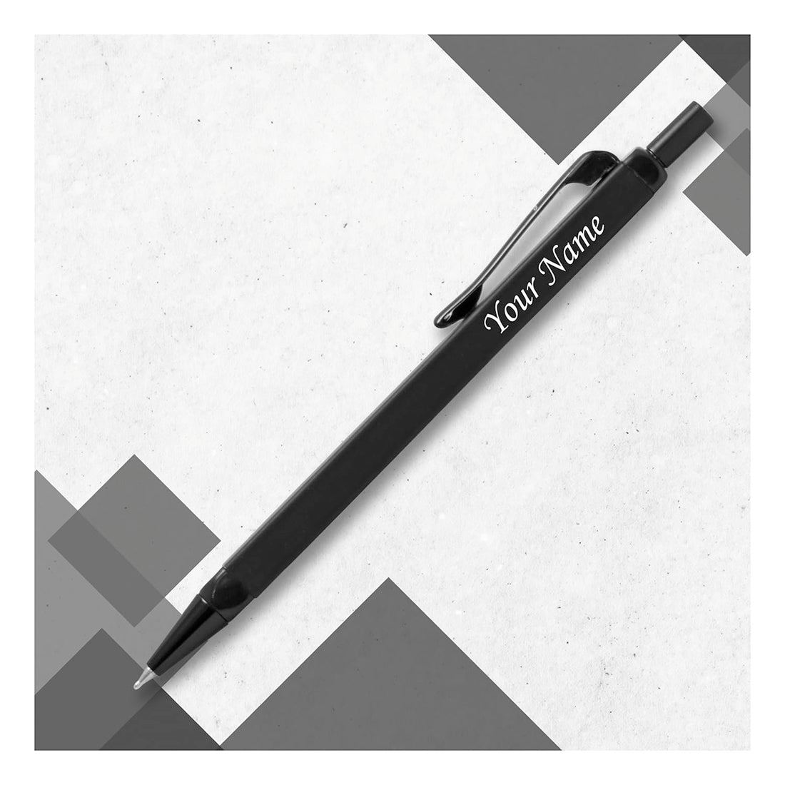Acuity Square Shape Ball Point Pen with Matte Black Coated Metal Body - Comes in a Pen Pouch - 10014