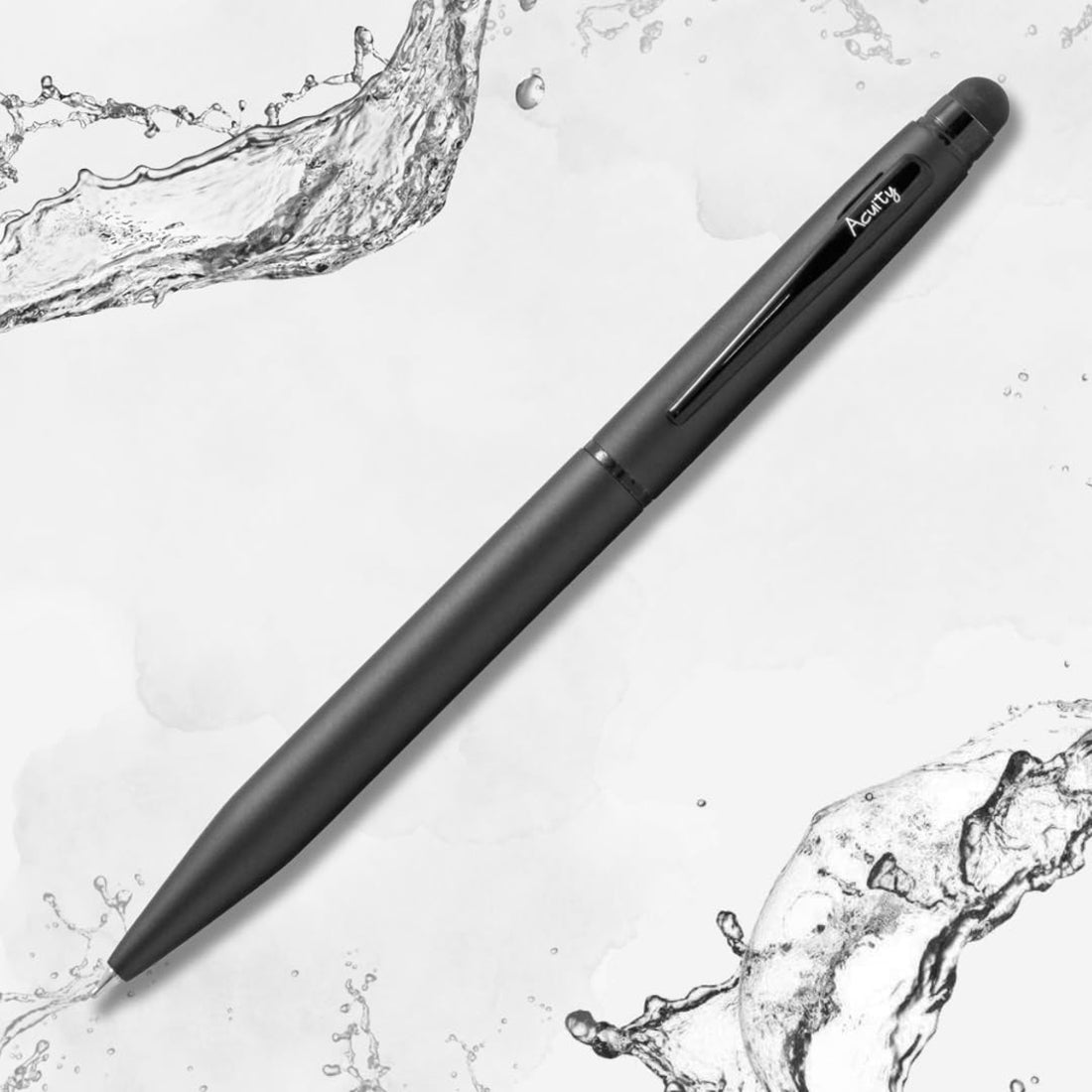 Acuity Ball Point Pen - Metal Body with Matte Black Finish & Black Clip - Comes in a Pen Pouch - Ink Colour Blue - 10015