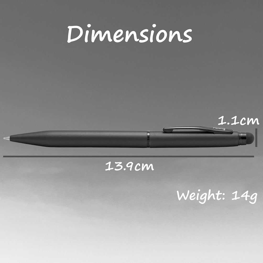 Acuity Ball Point Pen - Metal Body with Matte Black Finish & Black Clip - Comes in a Pen Pouch - Ink Colour Blue - 10015