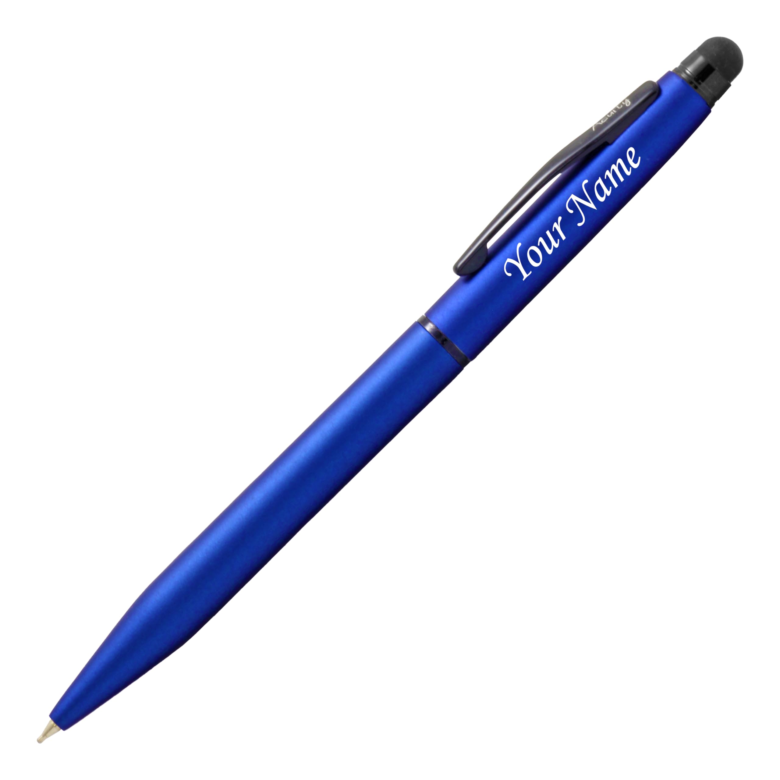 Acuity Ball Point Pen with Metallic Blue Finish Metal Body & Black Clip - It Comes in a Pen Pouch - Ink Colour Blue - 10015