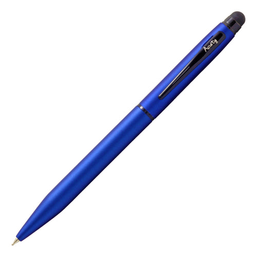 Acuity Ball Point Pen with Metallic Blue Finish Metal Body & Black Clip - It Comes in a Pen Pouch - Ink Colour Blue - 10015