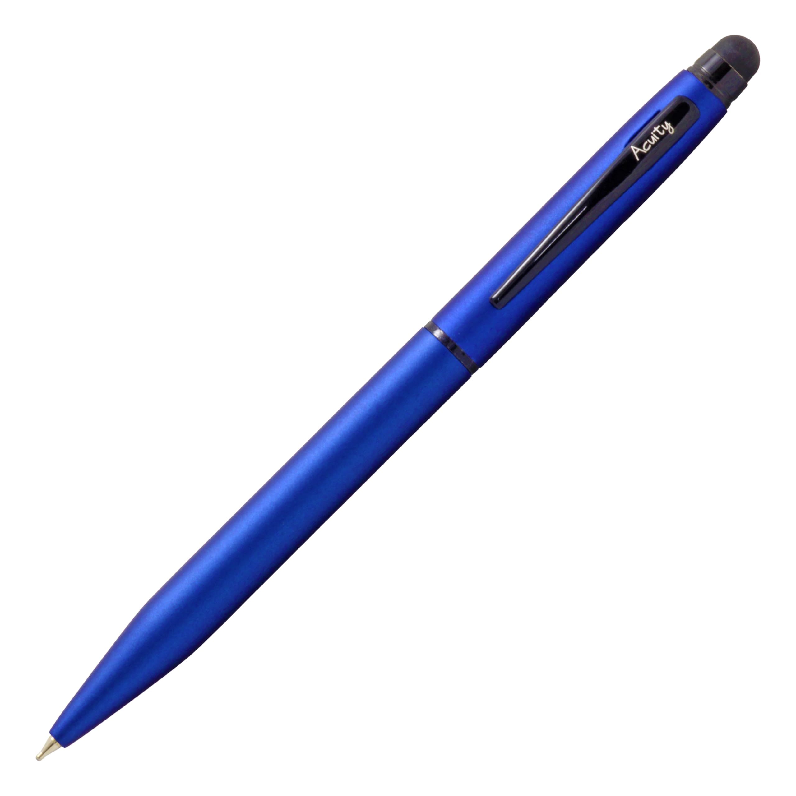Acuity Ball Point Pen with Metallic Blue Finish Metal Body & Black Clip - It Comes in a Pen Pouch - Ink Colour Blue - 10015