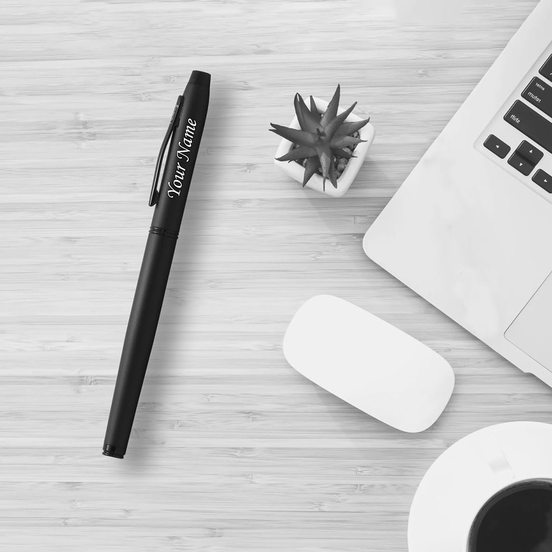 Acuity Roller Ball Pen - Metal Body with Matte Black Finish & Glossy Black Accessories - Comes in a Pen Pouch - Ink Colour Blue - 10018 Blk