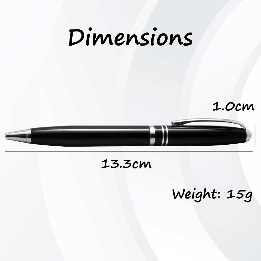 Acuity Ball Point Pen - Metal Body with Shiny Black Finish and SS Accessories - It Comes in a Pouch - 10024 Black
