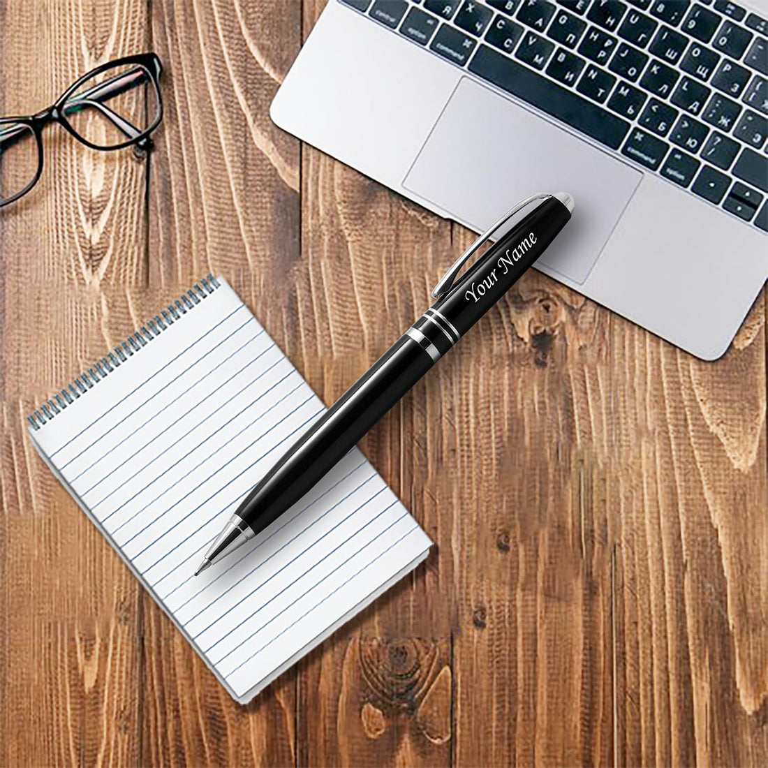 Acuity Ball Point Pen - Metal Body with Shiny Black Finish and SS Accessories - It Comes in a Pouch - 10024 Black