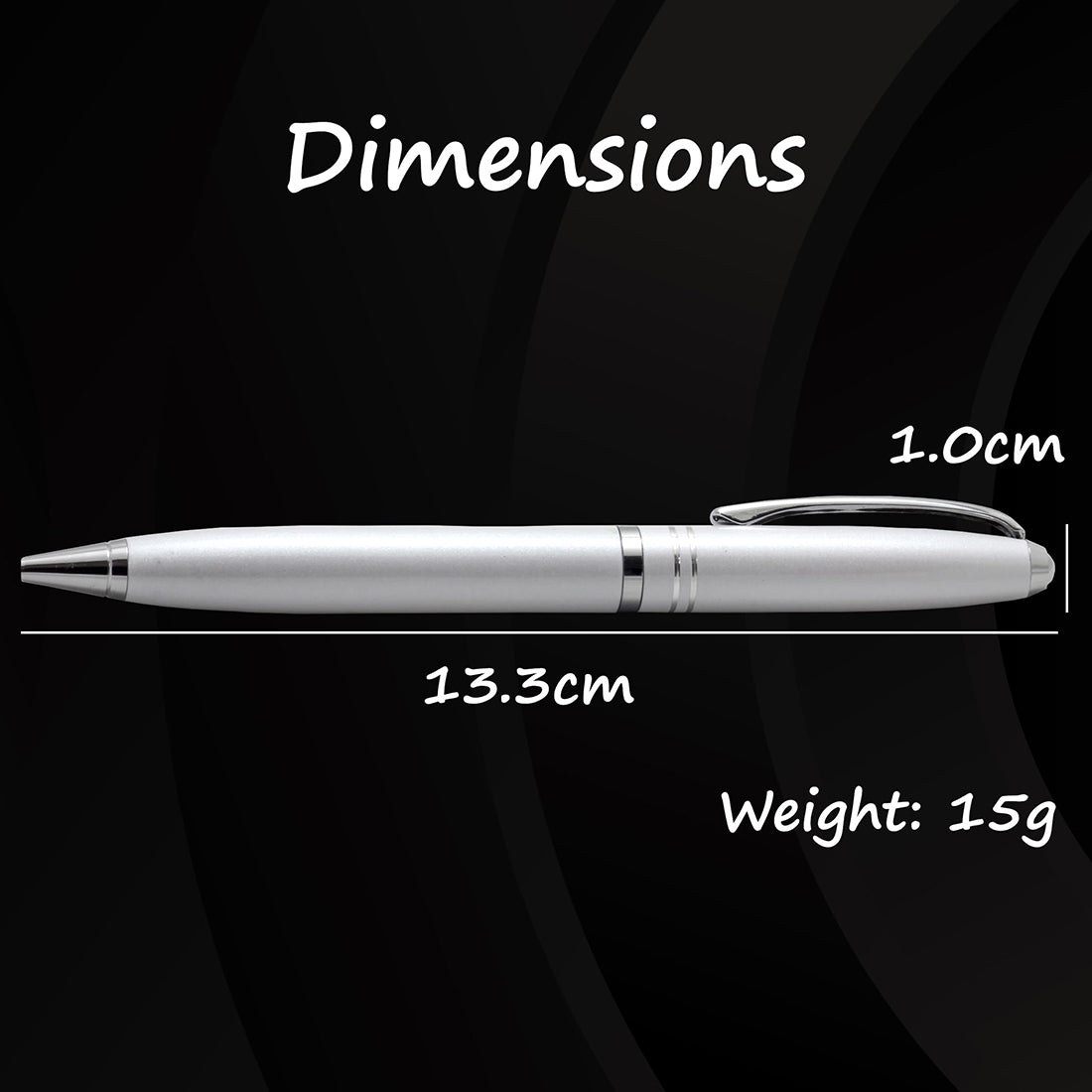 Acuity Ball Point Pen - Metal Body with Shiny White Finish and SS Accessories - It Comes in a Pouch - 10024 White