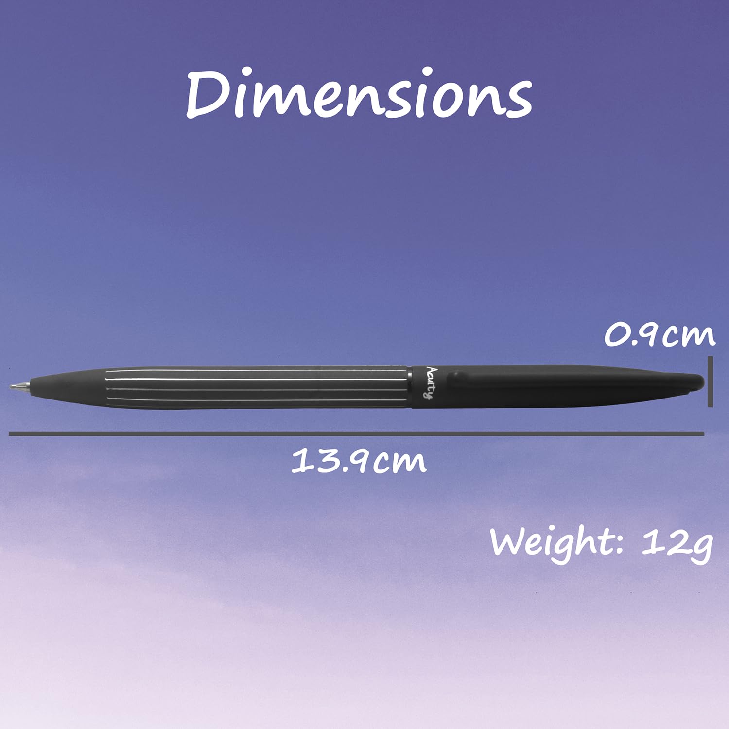 Acuity Ball Point Pen - Metal Body with Matte Black Finish - It Comes in a Pouch - 10031 Black