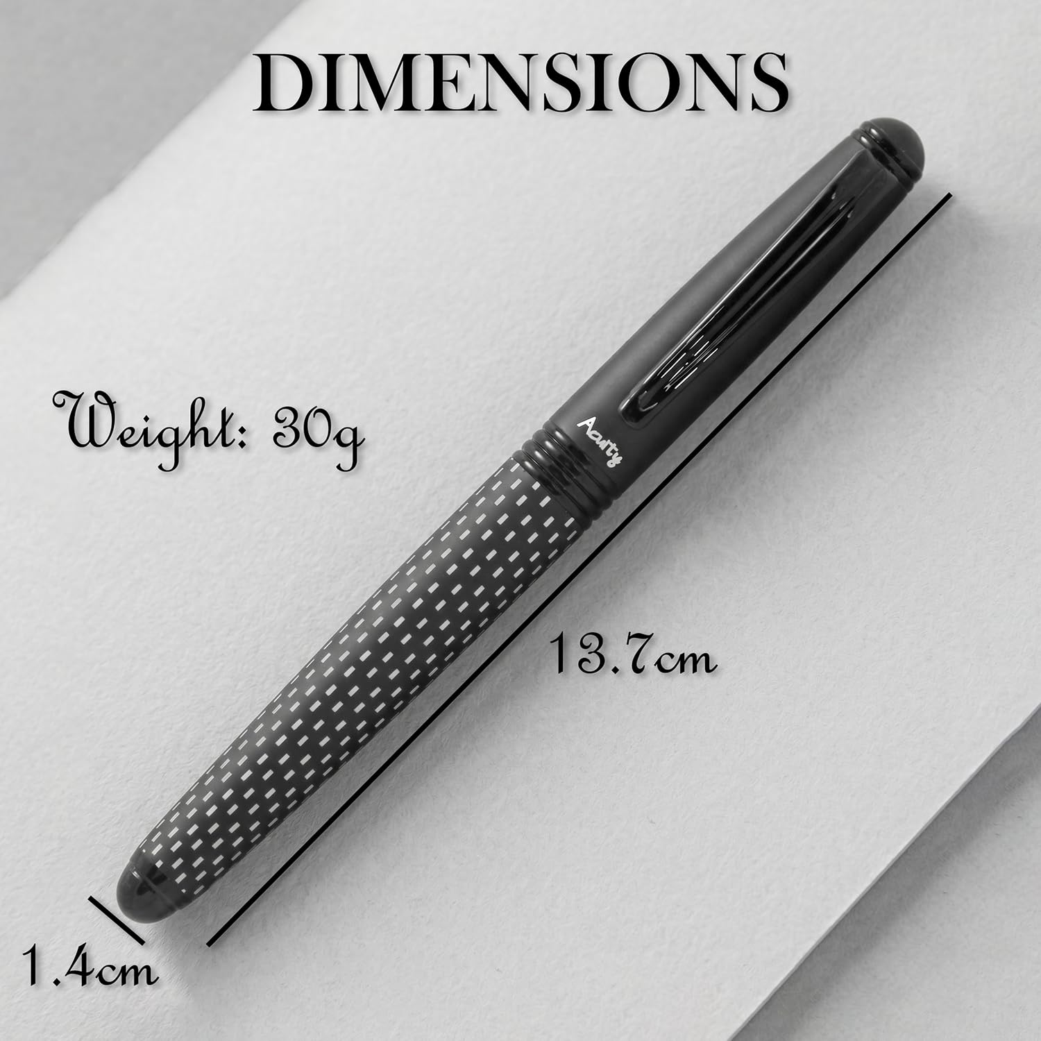 Acuity Roller Gel Pen - Metal Body with Matte Black Finish - It Comes in a Pouch - 10033 Black