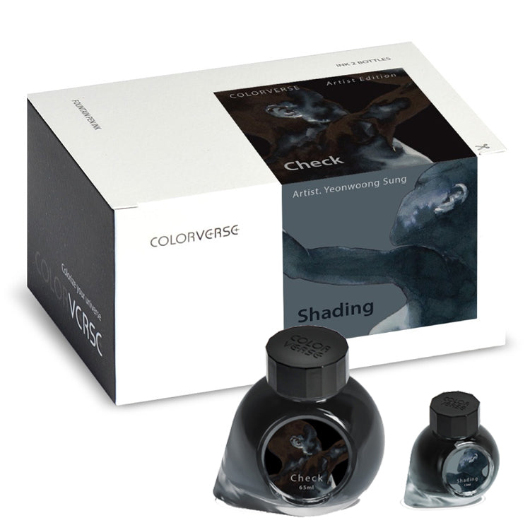 Colorverse | Blue | Fountain Pen Ink Bottled | The Artist Edition | Check & Shading 65ml, 15ml Set