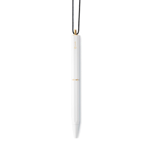 Ystudio Classic Revolve Portable Ballpoint Pen Brass (White finish)