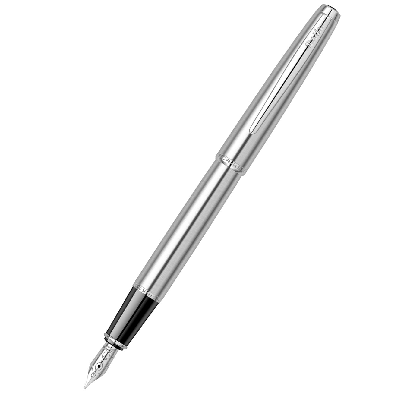 Scrikss | Metropolis 78M | Fountain Pen | Satin Chrome-CT Medium